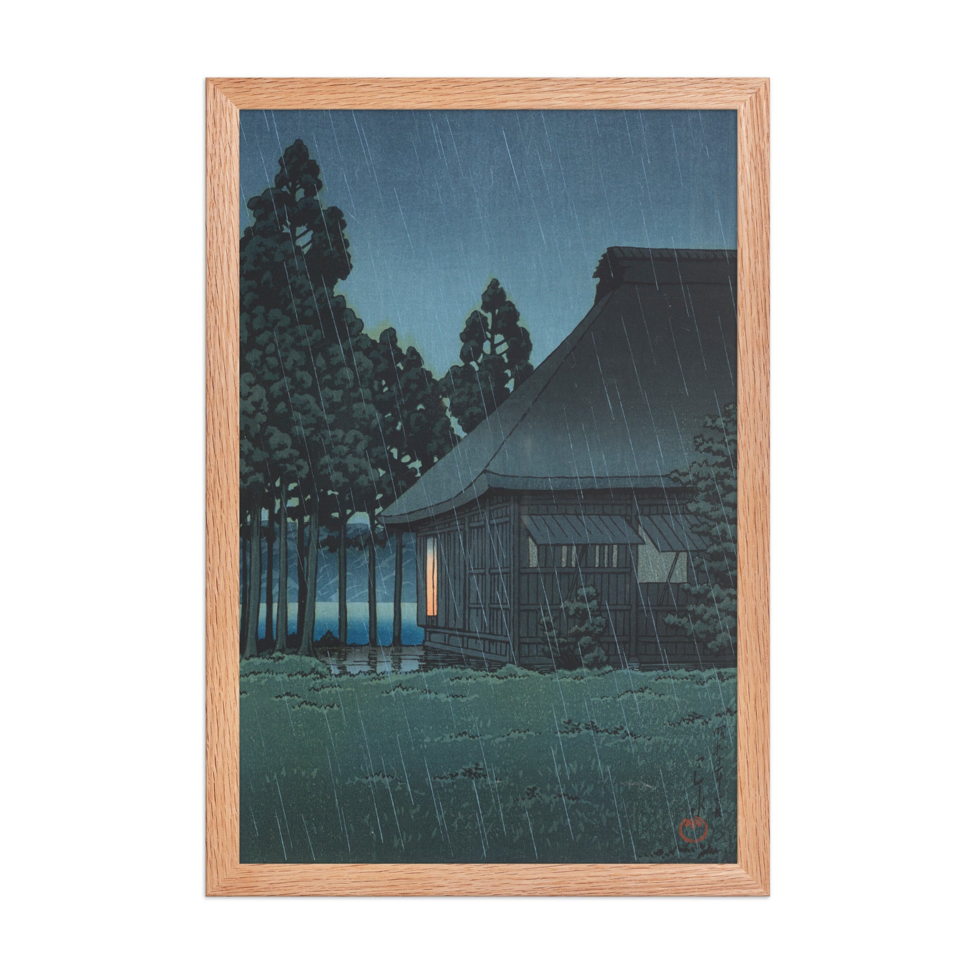Evening Rain at a Lakeside Teahouse