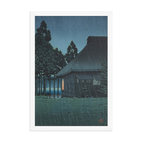 Evening Rain at a Lakeside Teahouse